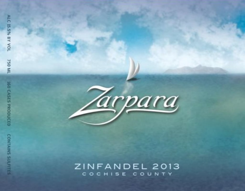 Zarpara Vineyard Zinfandel 2013 Front Label