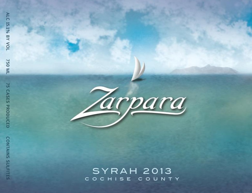 Zarpara Vineyard Syrah 2013 Front Label