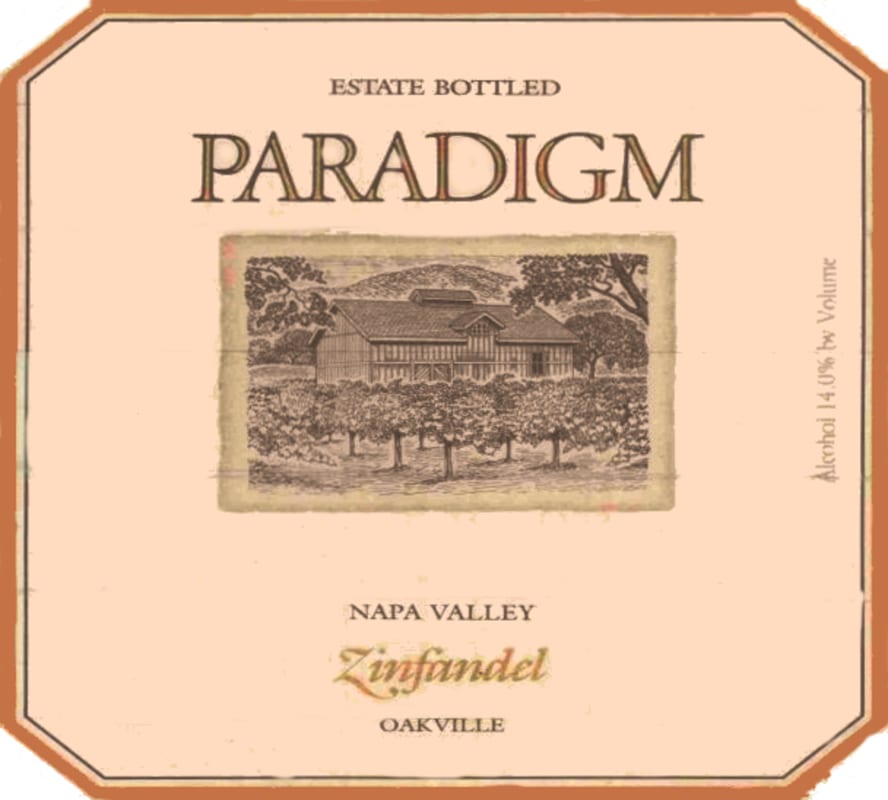 Paradigm Zinfandel 2001 Front Label