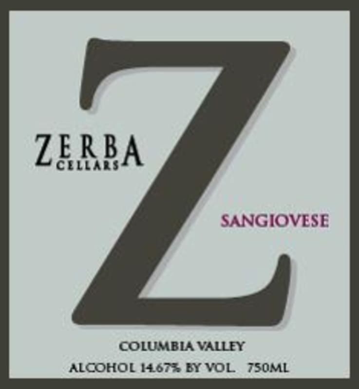 Zerba Cellars Sangiovese 2007 Front Label