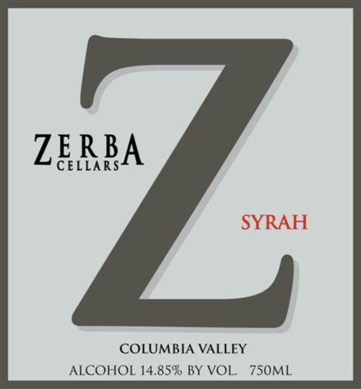 Zerba Cellars Estate Syrah 2008 Front Label