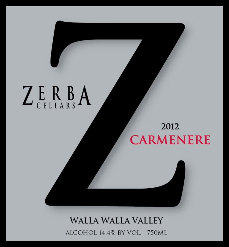 Zerba Cellars Carmenere 2012 Front Label