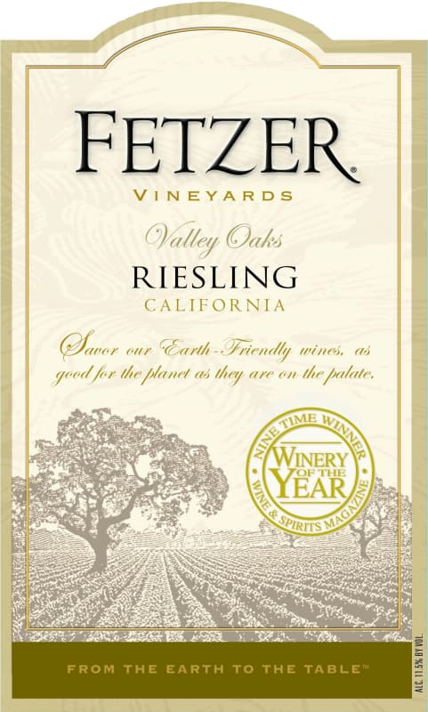 Fetzer Valley Oaks Riesling 2009 Front Label