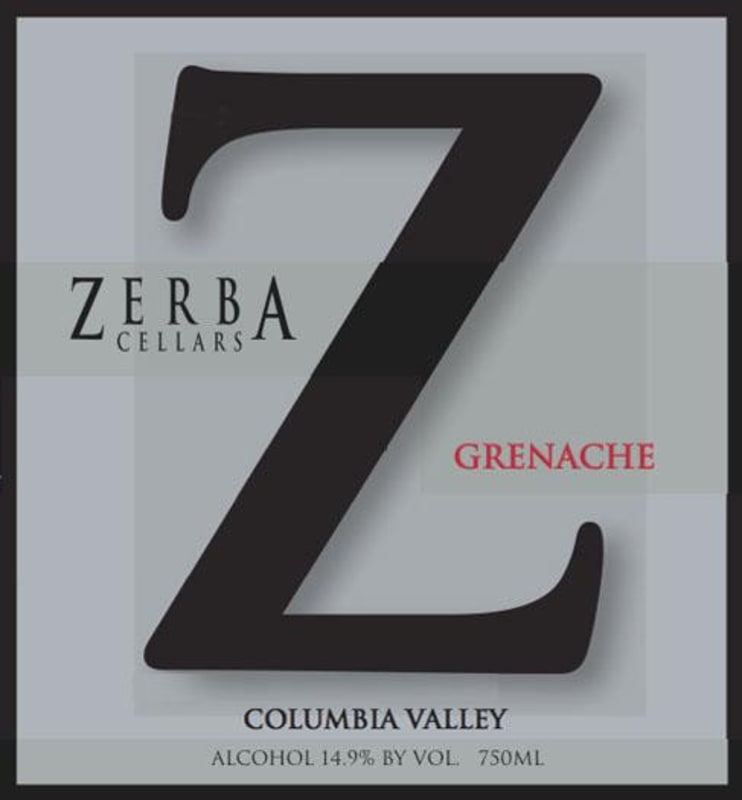 Zerba Cellars Grenache 2010 Front Label