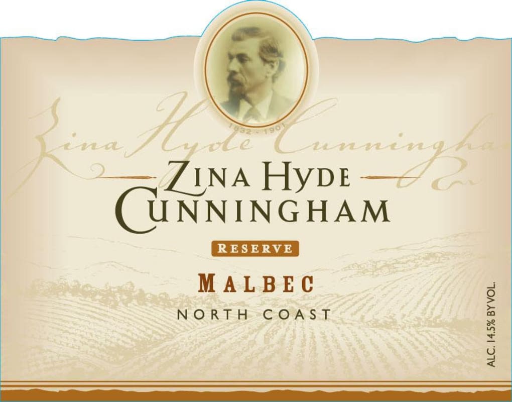 Zina Hyde Cunningham Reserve Malbec 2009 Front Label