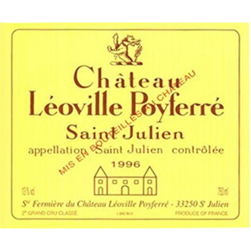 Chateau Leoville Poyferre 1996 Front Label