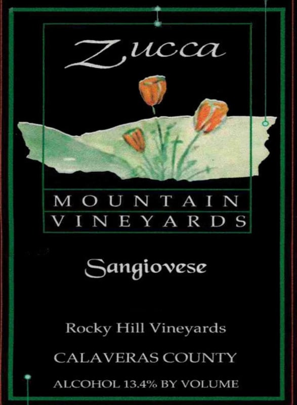 Zucca Mountain Vineyards Rocky Hill Sangiovese 2013 Front Label