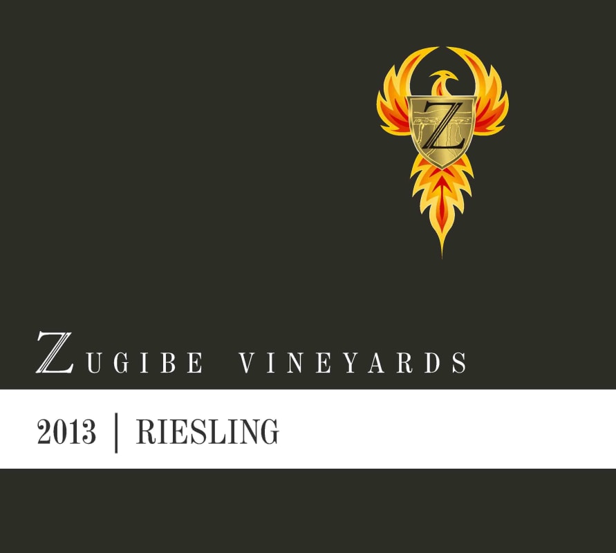 Zugibe Vineyards Riesling 2013 Front Label
