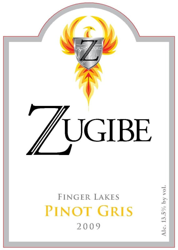 Zugibe Vineyards Pinot Gris 2009 Front Label