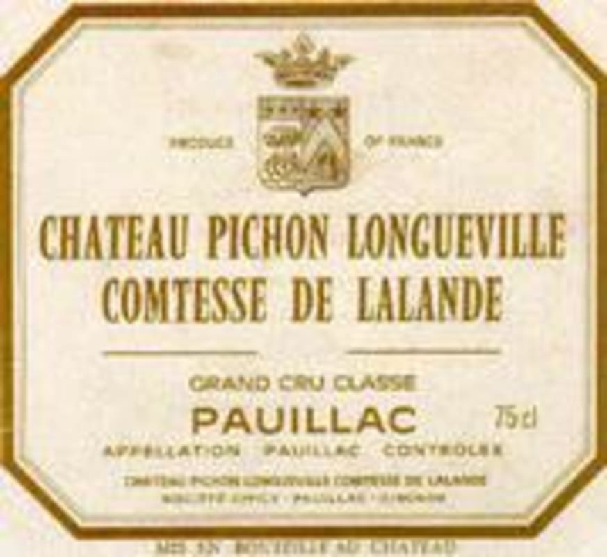 Chateau Pichon Longueville Comtesse de Lalande 1993 Front Label