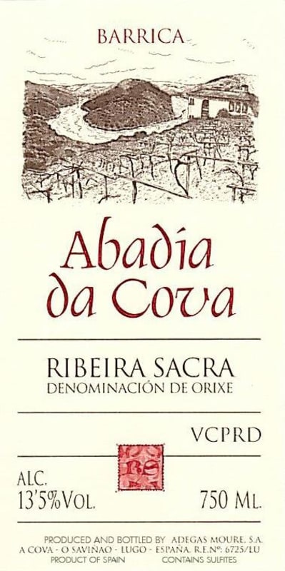 Abadia da Cova Ribeira Sacra 2011 Front Label
