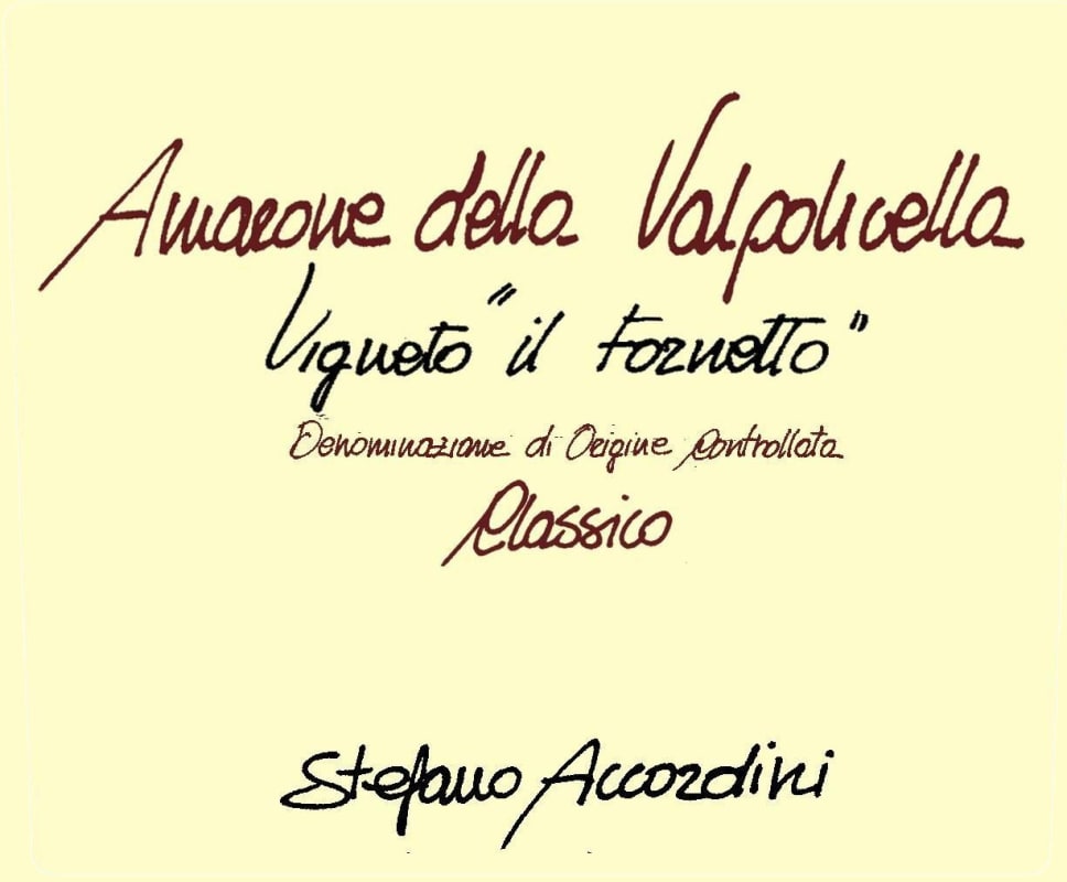 Stefano Accordini il Fornetto Amarone della Valpolicella Classico 2004 Front Label