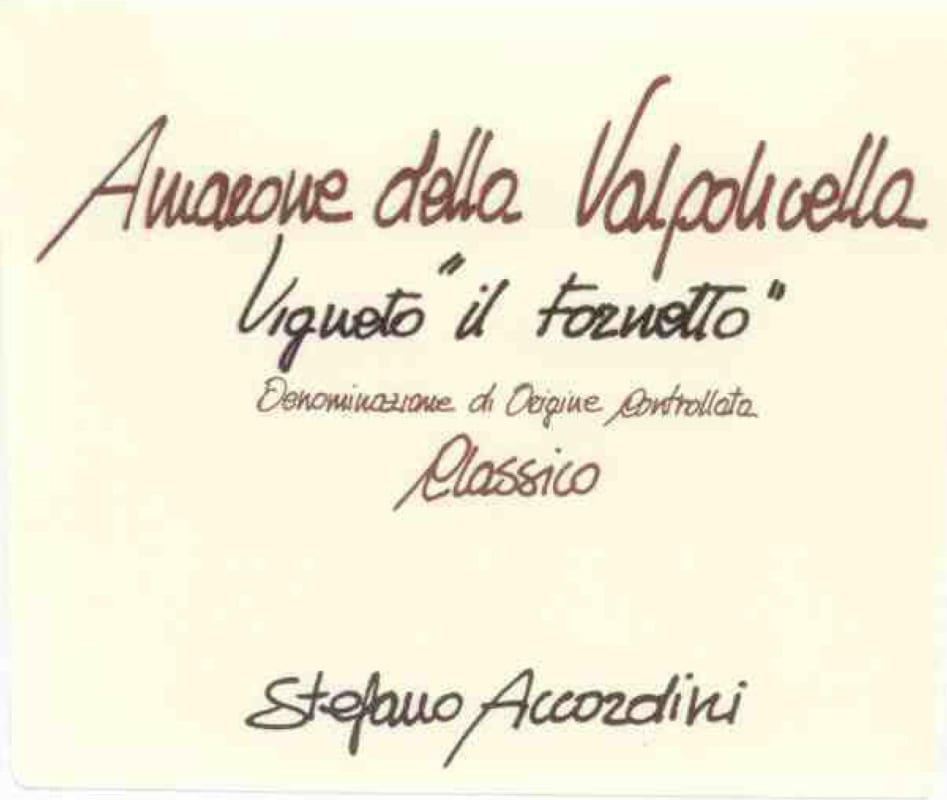 Stefano Accordini il Fornetto Amarone della Valpolicella Classico 2010 Front Label