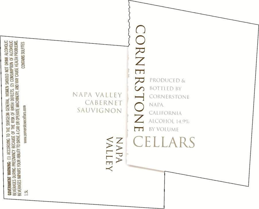 Cornerstone Cellars Napa Valley Cabernet Sauvignon 2008 Front Label