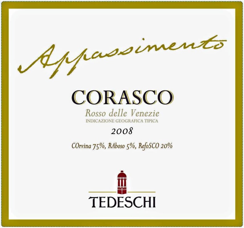 Tedeschi Appassimento Corasco 2008 Front Label