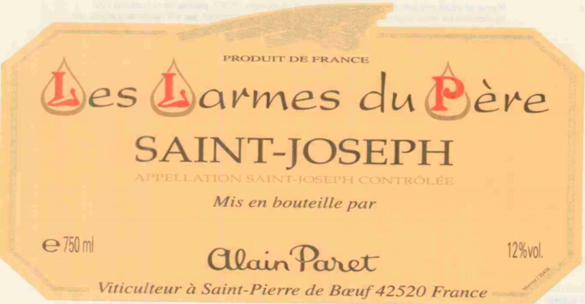 Alain Paret Les Larmes du Pere 2009 Front Label