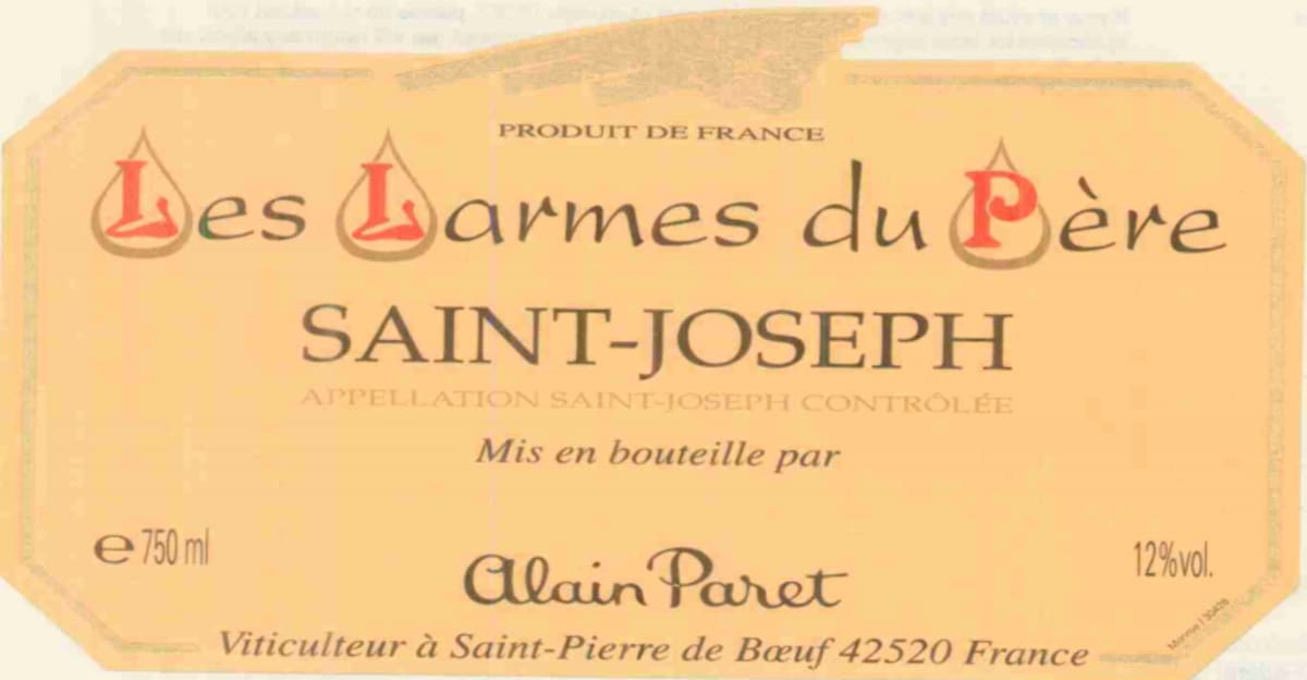 Alain Paret Les Larmes du Pere 2008 Front Label