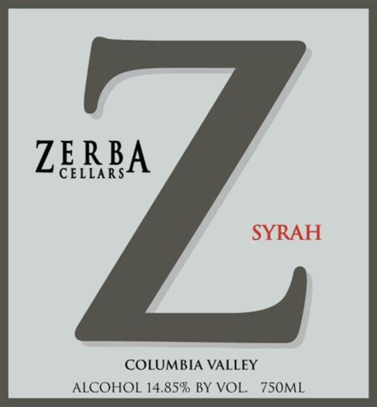 Zerba Cellars Syrah 2007 Front Label