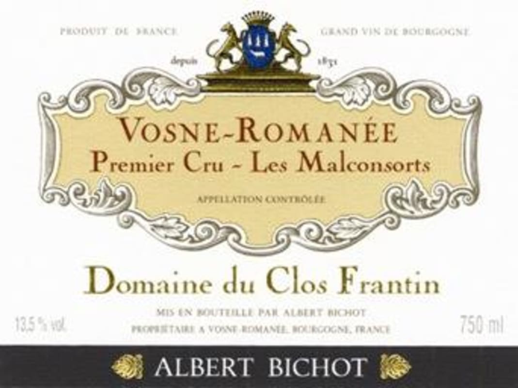 Albert Bichot Vosne-Romanee Les Malconsorts Premier Cru Domaine du Clos Frantin 2009 Front Label