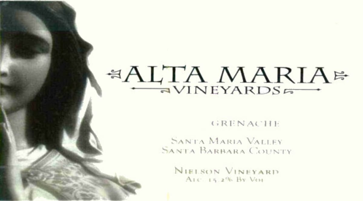 Alta Maria Nielson Vineyard Grenache 2006 Front Label