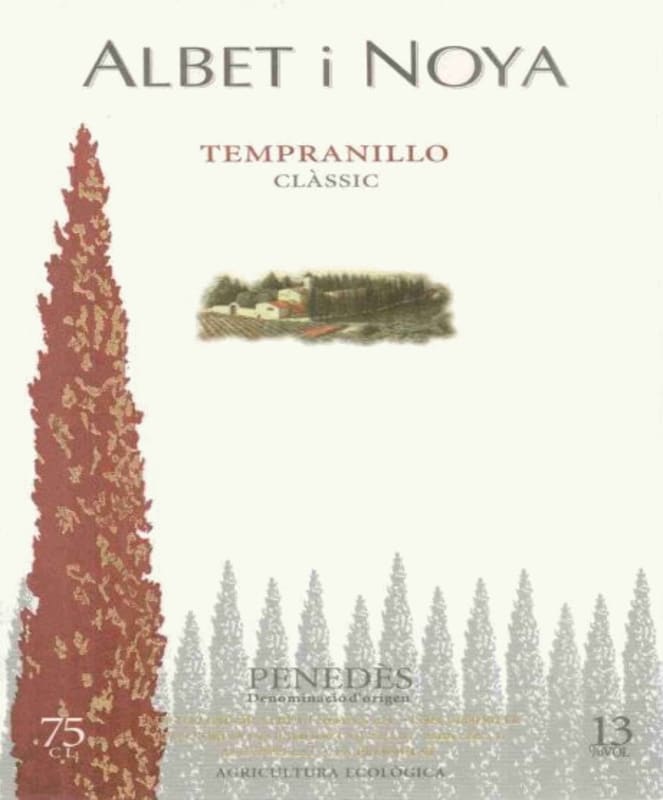 Albet I Noya Penedes Tempranillo Classic 2013 Front Label