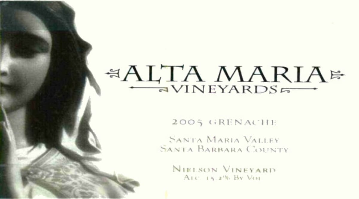 Alta Maria Nielson Vineyard Grenache 2005 Front Label