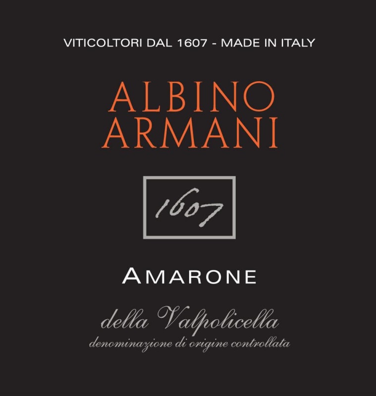 Albino Armani Amarone della Valpolicella 1607 2007 Front Label