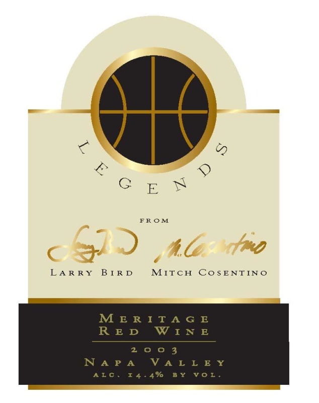 Cosentino Legends Meritage 2003 Front Label