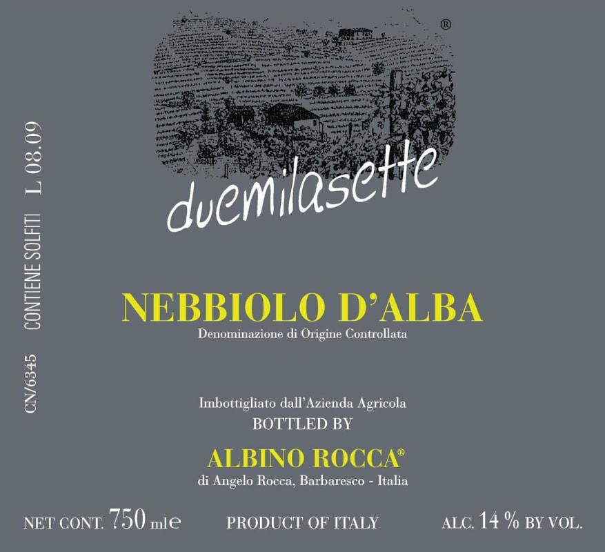 Albino Rocca Duemilaundici 2010 Front Label