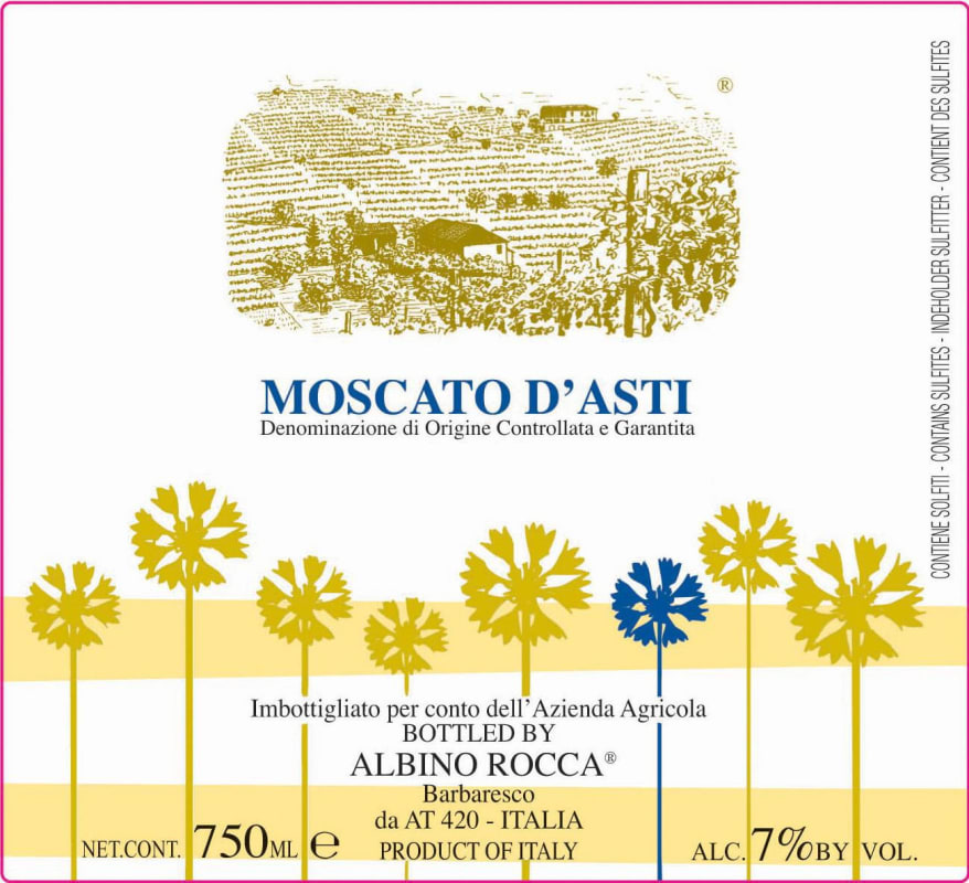 Albino Rocca Moscato d'Asti 2014 Front Label