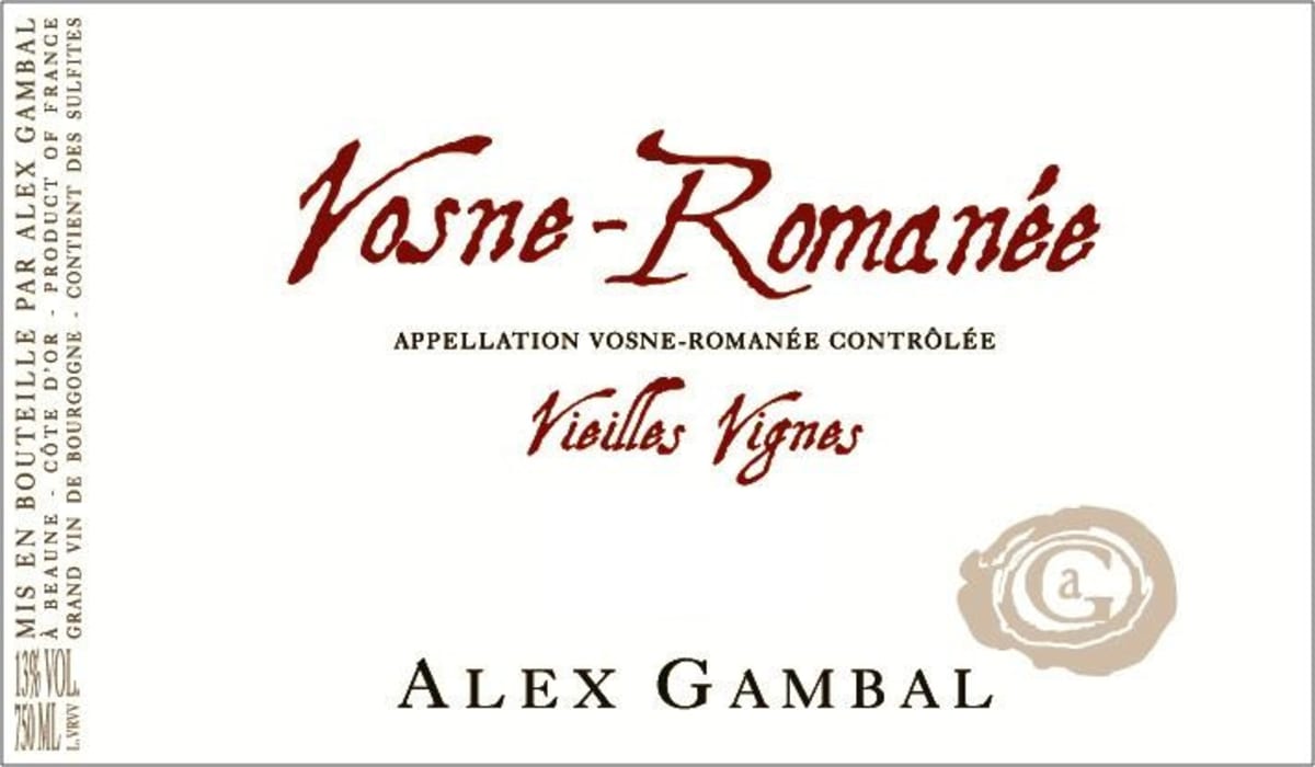 Alex Gambal Vosne-Romanee Vieilles Vignes 2008 Front Label