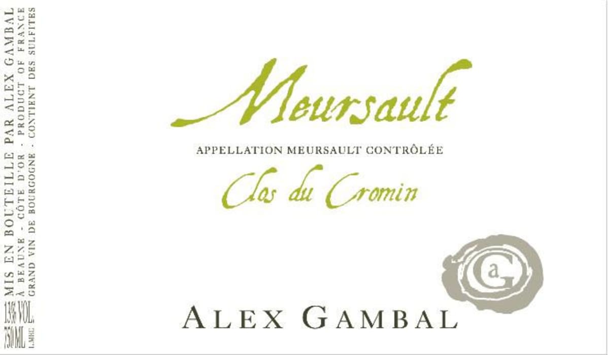 Alex Gambal Meursault Clos du Cromin 2011 Front Label