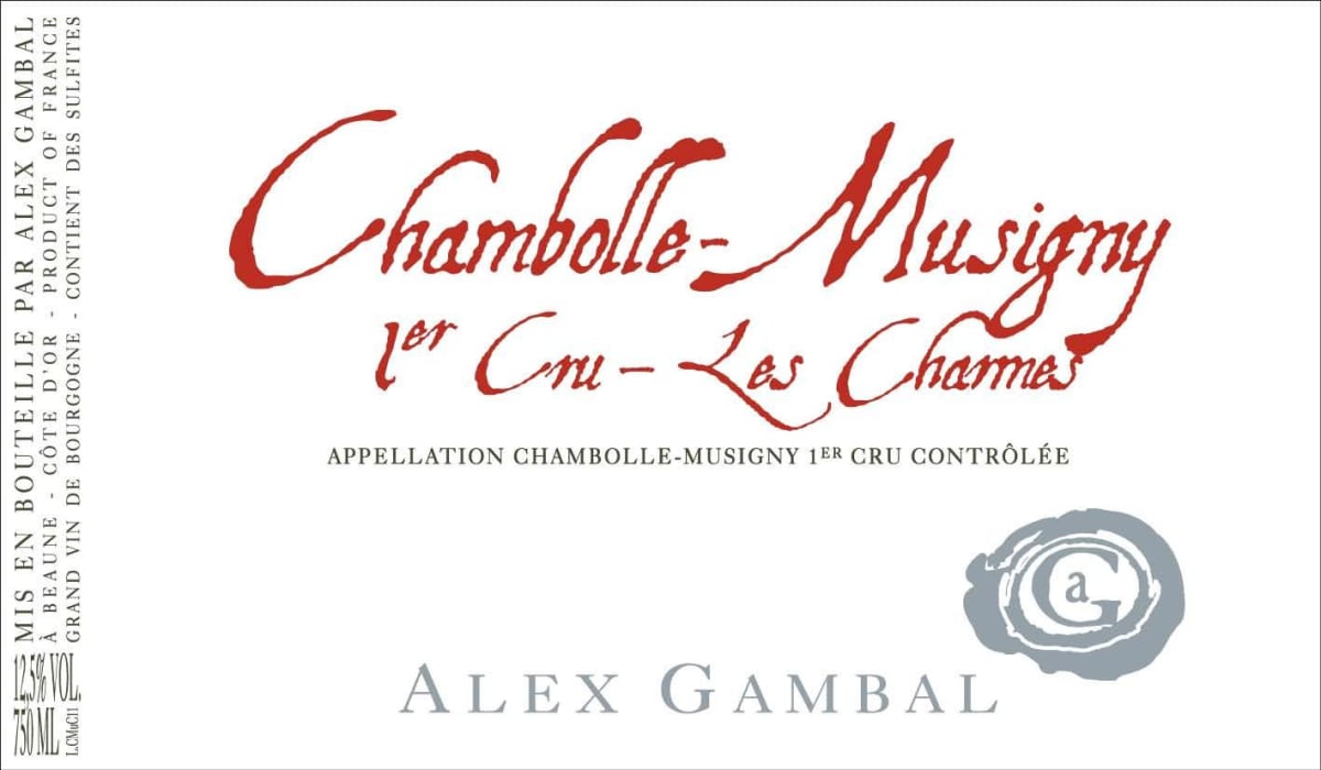 Alex Gambal Chambolle Musigny Les Charmes 2012 Front Label
