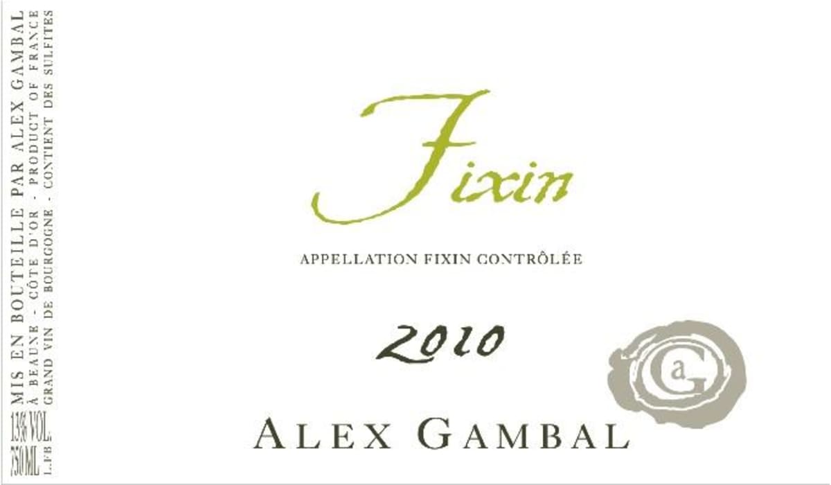 Alex Gambal Fixin Chardonnay 2010 Front Label