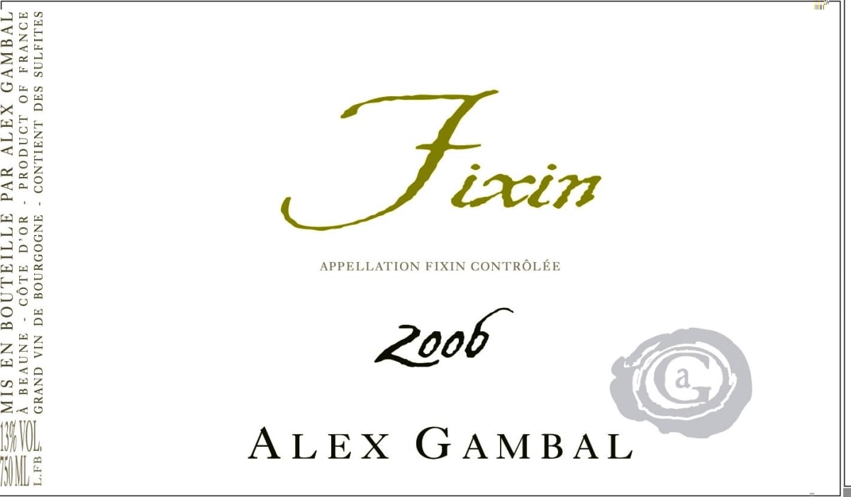 Alex Gambal Fixin Chardonnay 2006 Front Label