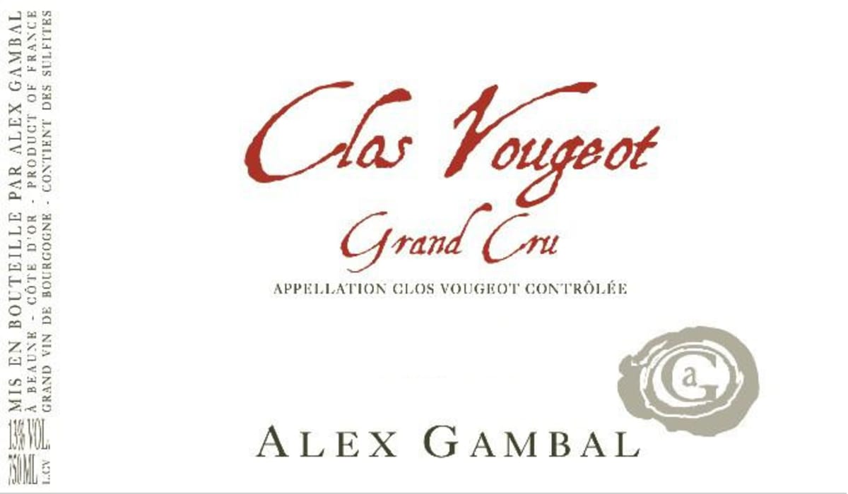Alex Gambal Clos Vougeot Grand Cru 2011 Front Label