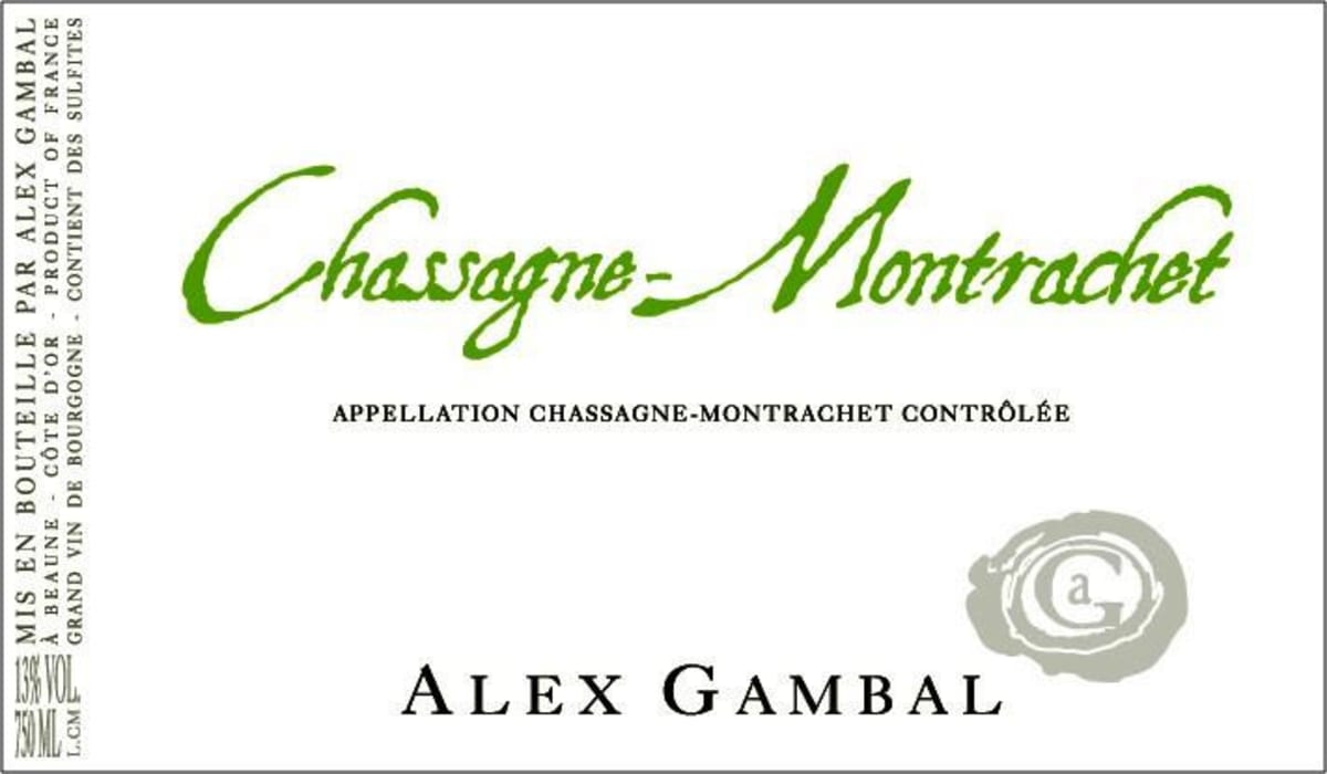 Alex Gambal Chassagne Montrachet 2008 Front Label
