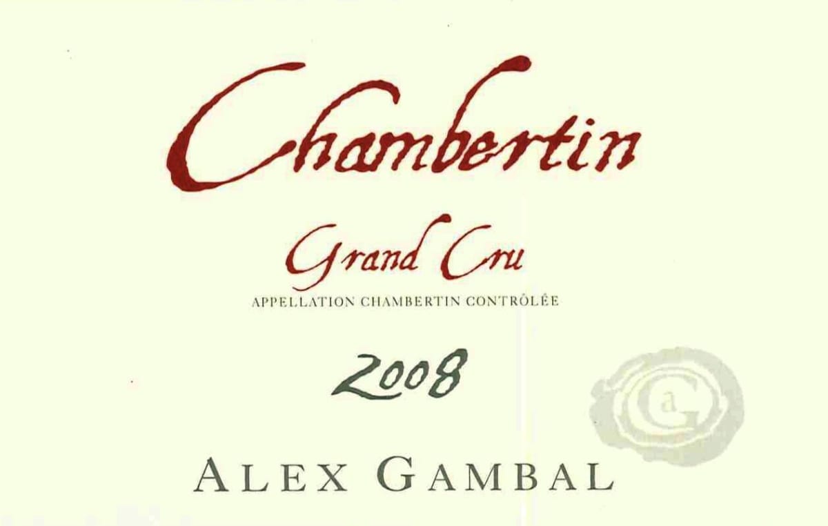 Alex Gambal Chambertin Grand Cru 2008 Front Label