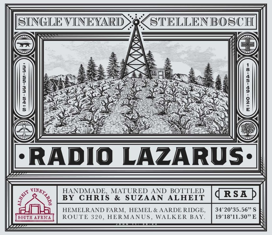 Alheit Single Vineyard Radio Lazarus 2015 Front Label