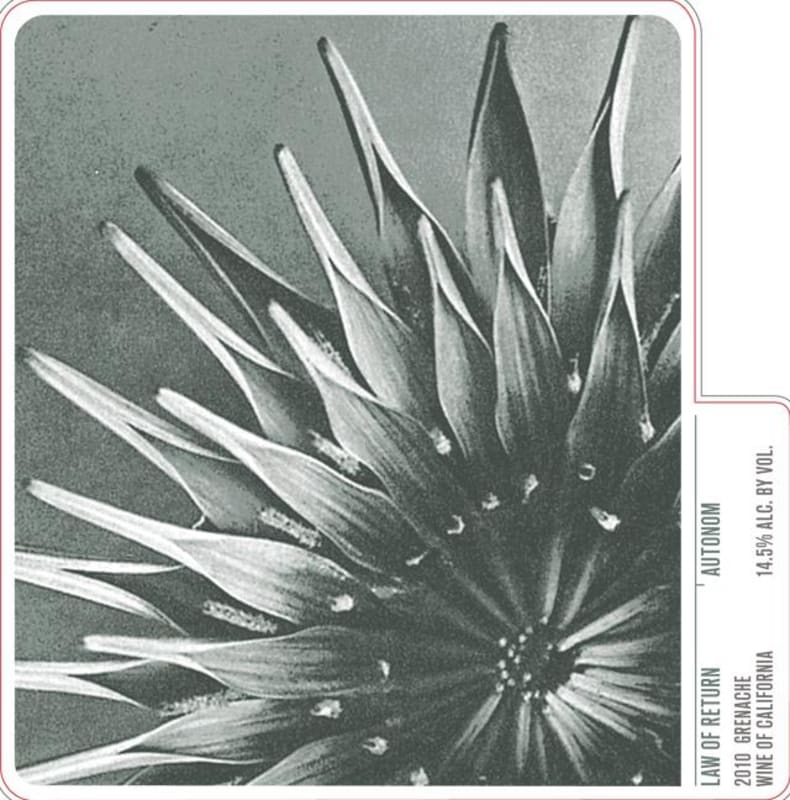 Autonom Law of Return Grenache 2010 Front Label