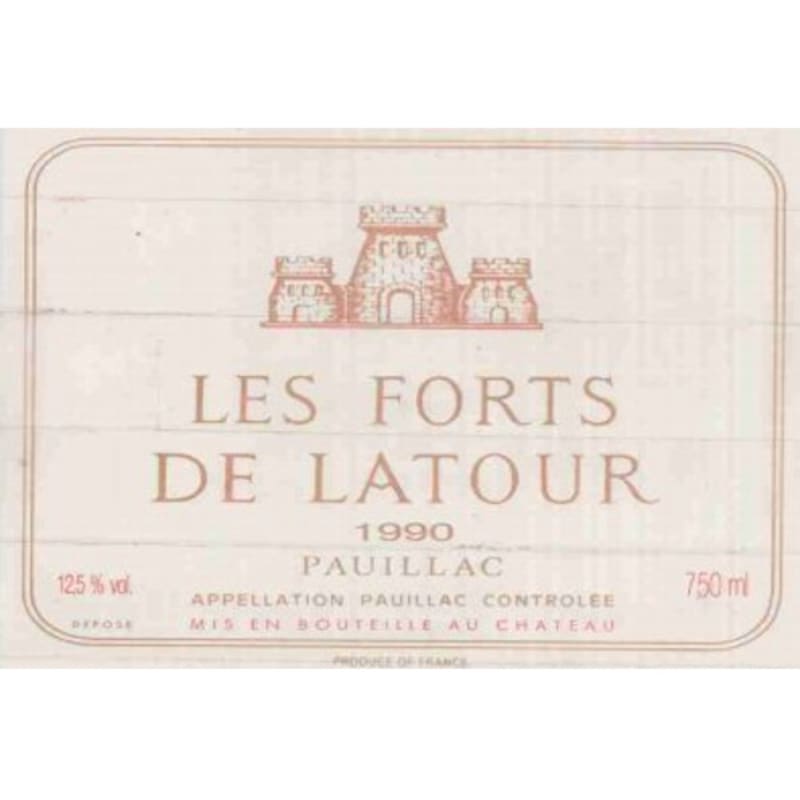 Chateau Latour Les Forts de Latour 1990 Front Label
