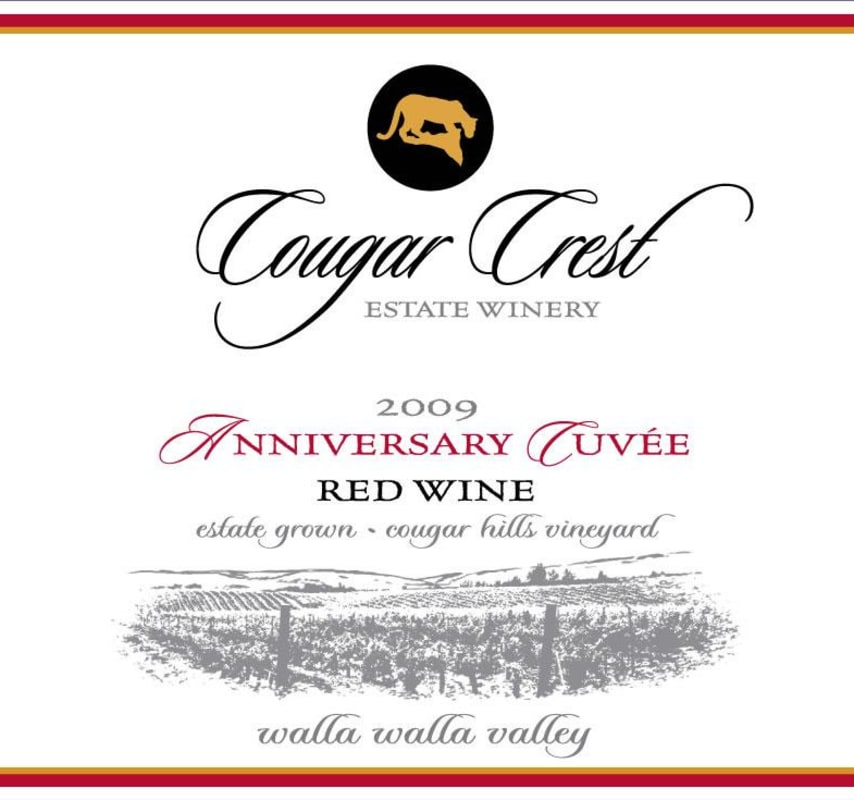Cougar Crest Anniversary Cuvee Red 2009 Front Label