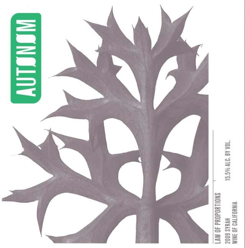 Autonom Law of Proportions Syrah 2009 Front Label
