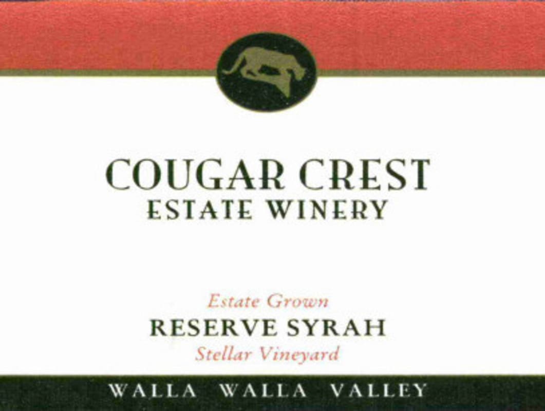 Cougar Crest Estate Reserve Syrah 2008 Front Label