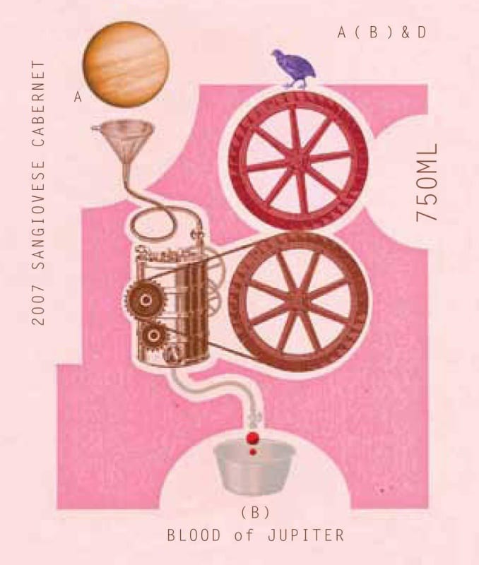 Alpha Box & Dice Blood of Jupiter Cabernet Sangiovese 2007 Front Label