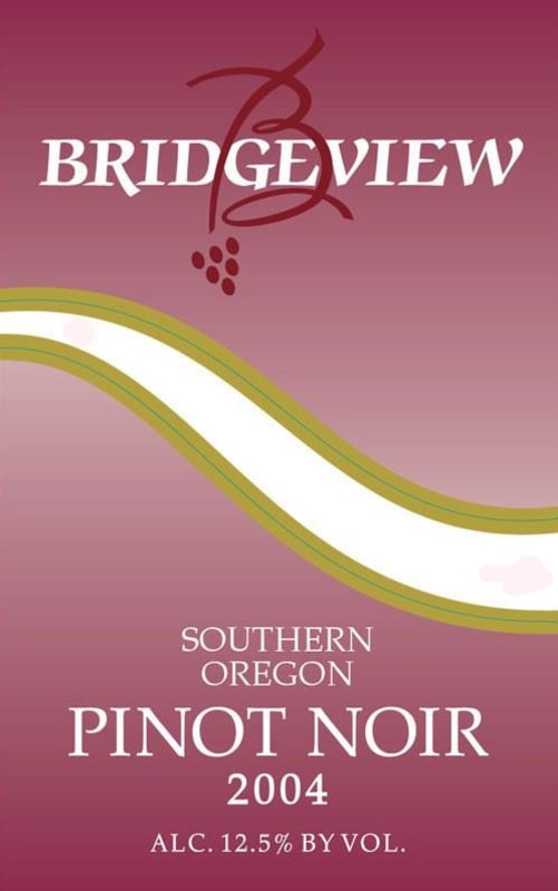 Bridgeview Pinot Noir 2004 Front Label