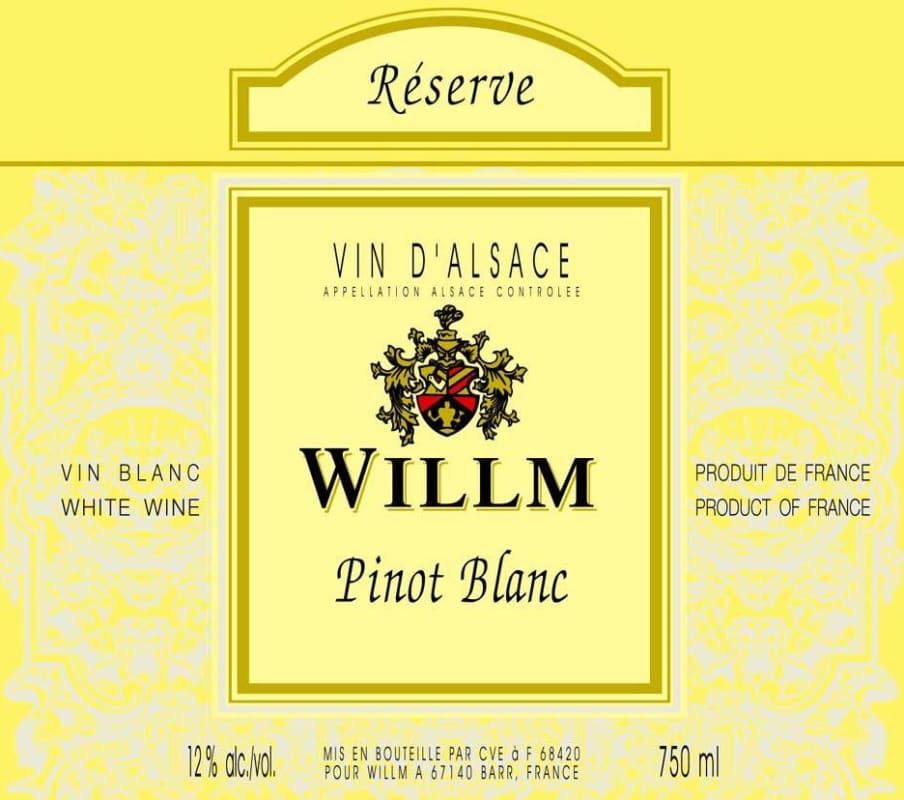 Willm Reserve Pinot Blanc 2011 Front Label