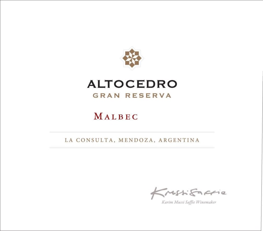 Altocedro Gran Reserva Malbec 2013 Front Label