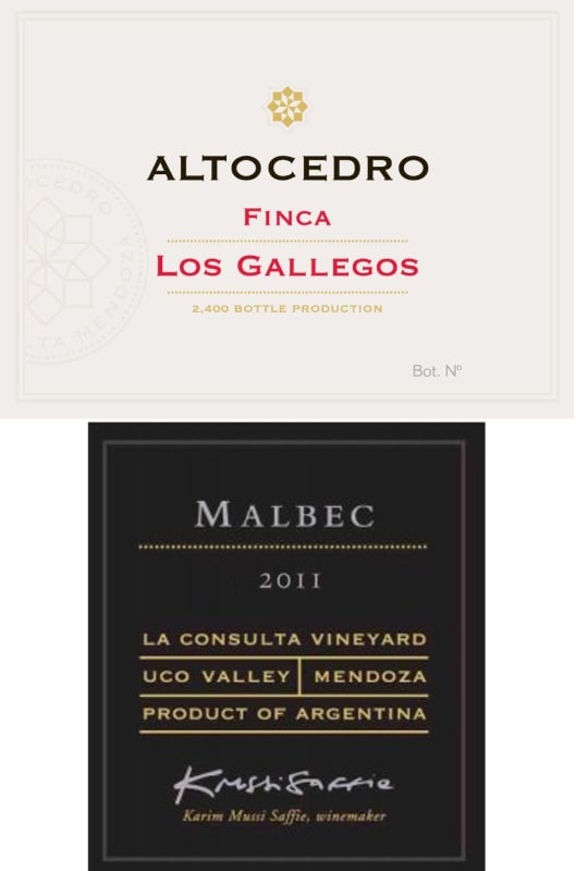 Altocedro Finca Los Gallegos Malbec 2011 Front Label