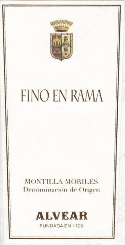 Alvear Fino En Rama 2003 Front Label